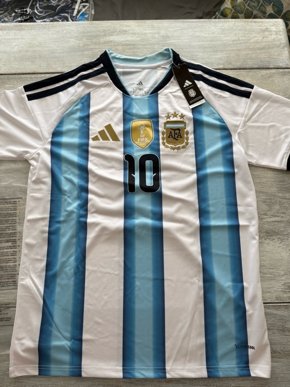 adidas Argentina Light Blue White #10 Messi World Cup Soccer Jersey